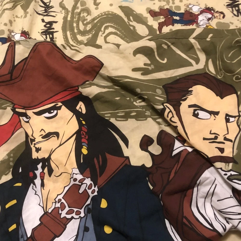 Pirate & Kraken Printed Bedding Sheet - Beige Background